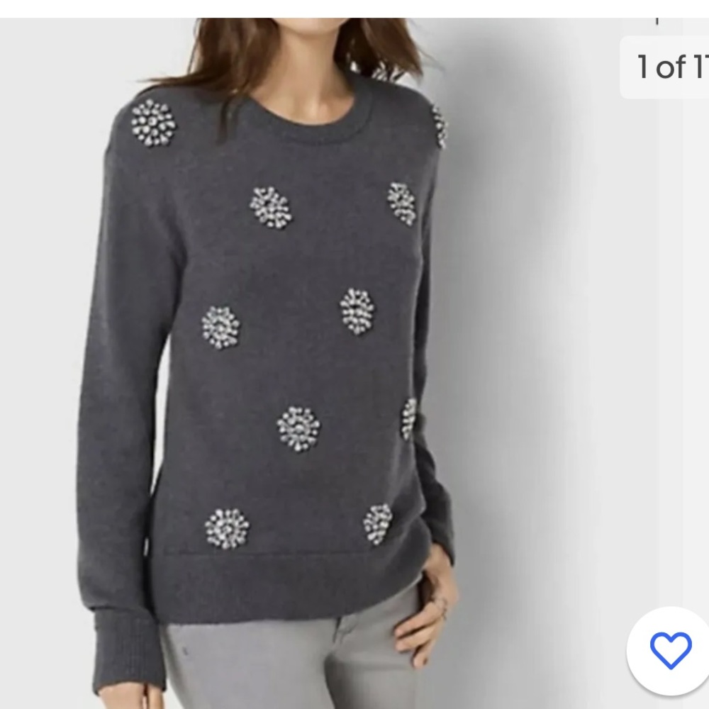 Michael Kors Sweaters Grey Cristal Embellished ✨brand new✨Size XXS.